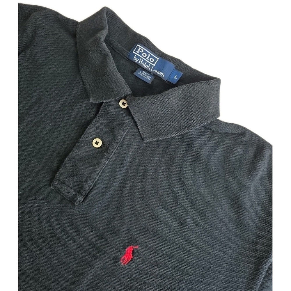 polo ralph lauren polo shirt‎ men's large black red pony